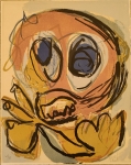 Karel Appel - A Beast Drawn Man (Zeldzame litho)