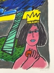 Guillaume Corneille - Ondertekend; Lithografie De koningin van de wereld - De appel