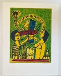 Guillaume Corneille - Signed, Lithograph Two Women in the City
