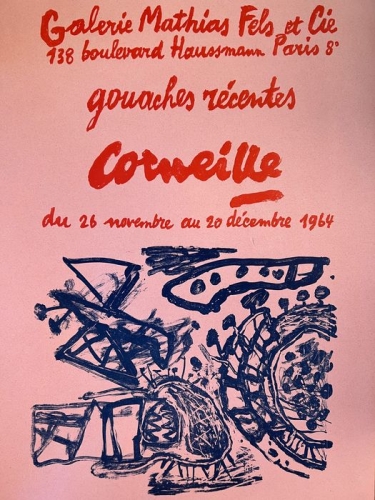 Guillaume Corneille - Affiche Lithographique Corneille Gouaches rcentes 1964