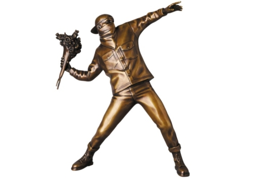 Banksy (after)  - Banksy - Brandalism Flower thrower Bronze