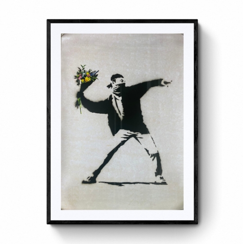 Banksy (after)  - Banksy Flower Thrower - Officile poster van de tentoonstelling Parijs 