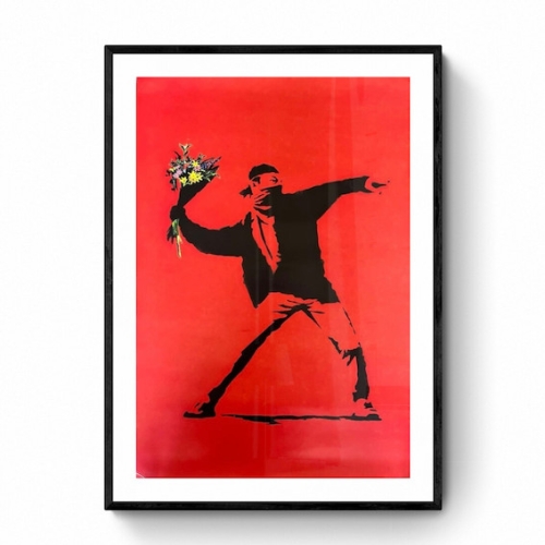 Banksy (after)  - Banksy Flower Thrower - Officile poster van de tentoonstelling Parijs 