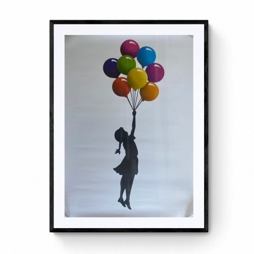 Banksy (after)  - Banksy Flying Balloon Girl - Officile poster van de tentoonstelling Parijs 