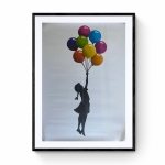 Banksy Flying Balloon Girl - Official Poster of the exhibition Paris "The World of Banksy"
