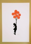 Banksy (after)  - Zwevende Meisje met rode ballonnen