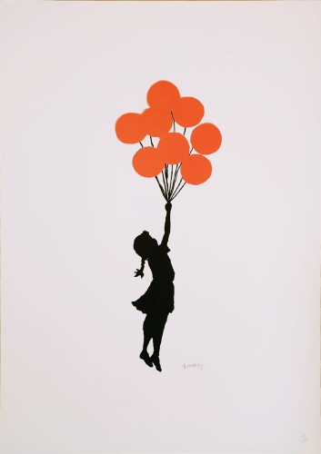 Banksy (after)  - Zwevende Meisje met rode ballonnen