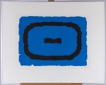 Bram Bogart - Compositie blauw-zwart