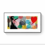 BANKSY Dollar Canvas - Hirst Dots Girl with Balloon