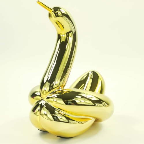 Jeff  Koons (after) - Ballonzwaan met doos en COA, Editions Studio.