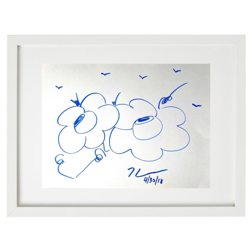 Jeff  Koons (after) - Jeff Koons dessinant des fleurs