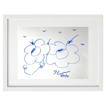 Jeff Koons dessinant des fleurs