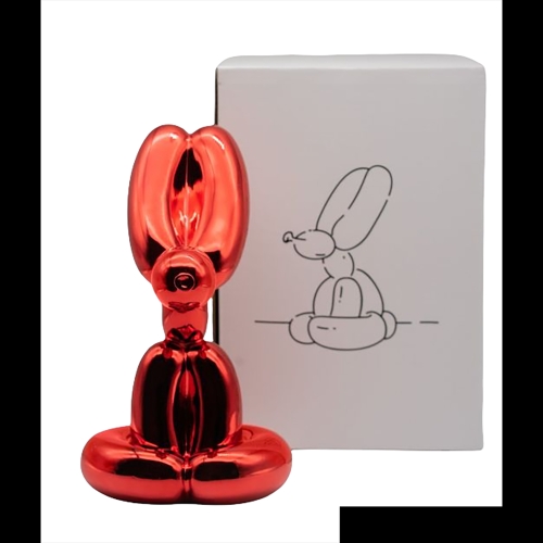 Jeff  Koons (after) - Jeff Koons - Zittend konijn rood