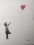 Banksy print signée planche - Girl with balloon