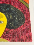 Guillaume Corneille - Gesigneerde litho: De zonnebloem, eerbetoon aan Van Gogh