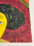 Guillaume Corneille - Gesigneerde litho: De zonnebloem, eerbetoon aan Van Gogh