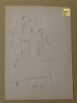 Pablo Picasso - toegeschreven, inkttekening, demon.