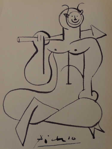 Pablo Picasso - toegeschreven, inkttekening, demon.