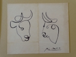 Pablo Picasso - attributed, ink drawing, bulls