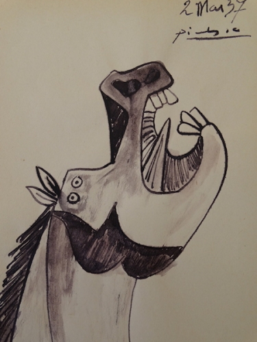 Pablo Picasso - attributed, ink drawing, horse