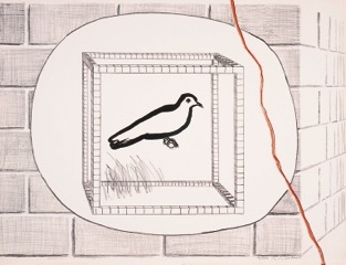 Roger Raveel - Pigeon en cage.