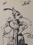 Salvador Dali - toegeschreven, inkttekening, Don Quichot