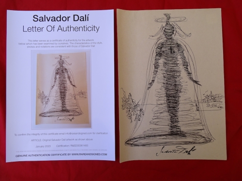 Salvador Dali - toegeschreven, inkttekening, Don Quichot