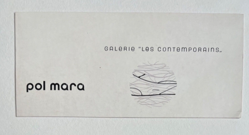 Pol Mara - Zeldzame uitnodigingskaart uit 1958 - Galerie les Contemporains - Brussel