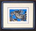 Guillaume Corneille - The bird with the moon on a score; framed!