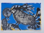 Guillaume Corneille - The bird with the moon on a score; framed!