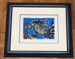 Guillaume Corneille - The bird with the moon on a score; framed!