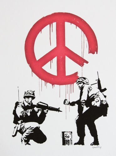 Banksy (after)  - Soldats peignant la paix