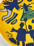 Guillaume Corneille - Ceramic dish from 1998 created for the Nourypharma Jubilee with its box