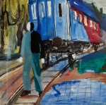 Hans  Ebeling Koning  - Hans Ebeling Koning, devant le train