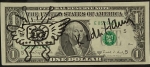 Keith Haring  - Dessin original sur un billet de 1 dollar