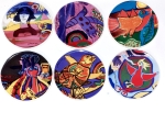 Guillaume Corneille - Corneille, six coasters, ceramic