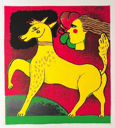 Guillaume Corneille - Silk-screen print L'Ecuyre et son cheval