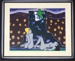 Guillaume Corneille - Zeldzame gesigneerde antieke litho, New-York Room, ingelijst!