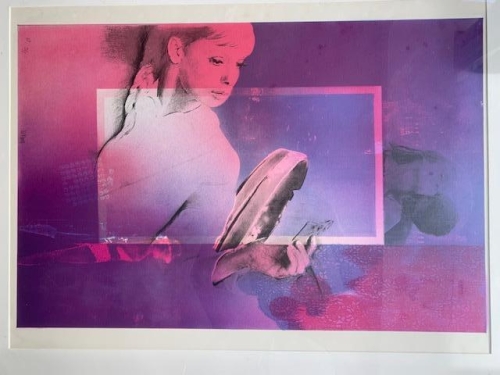 Pol Mara - Composition violet-violet avec dame