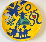 Ceramic dish from 1998 created for the Nourypharma Jubilee with its box