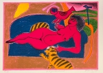 Guillaume Corneille - Lithograph signed Tigers in Love