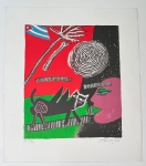 Guillaume Corneille - Lithographie signe : Mmoire de cuba et le chat noir