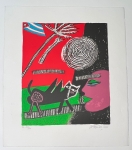 Guillaume Corneille - Signed lithograph: Memory of Cuba and the black cat