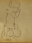 Pablo Picasso - attributed, ink drawing