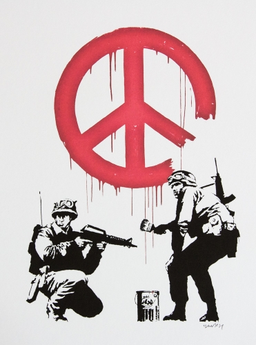 Banksy (after)  - Soldaten schilderen vrede