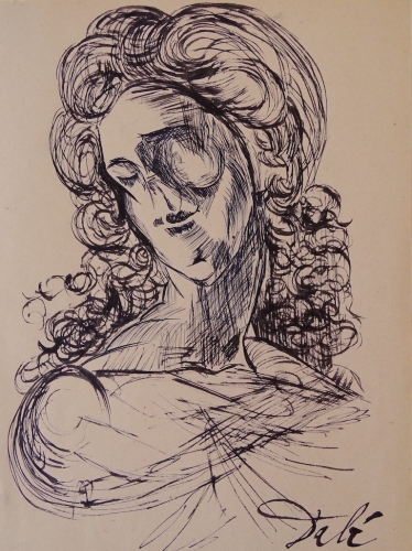 Salvador Dali - attribu, dessin  l'encre