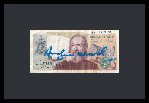 Andy Warhol - 2000 lire banknote signed