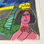 Guillaume Corneille - Signed; Lithograph The queen of the world - The apple
