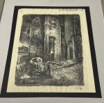 Guillaume Corneille - Straatje in Paris, Corneille eesrste litho, 1943