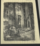 Guillaume Corneille - Straatje in Paris, Corneille eesrste litho, 1943